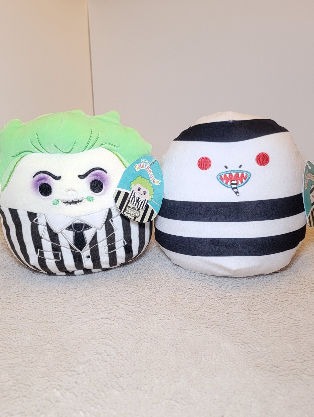 NWT Squishmallows Beetlejuice & Sandworm 8” Plush Set 2024 Halloween Lot